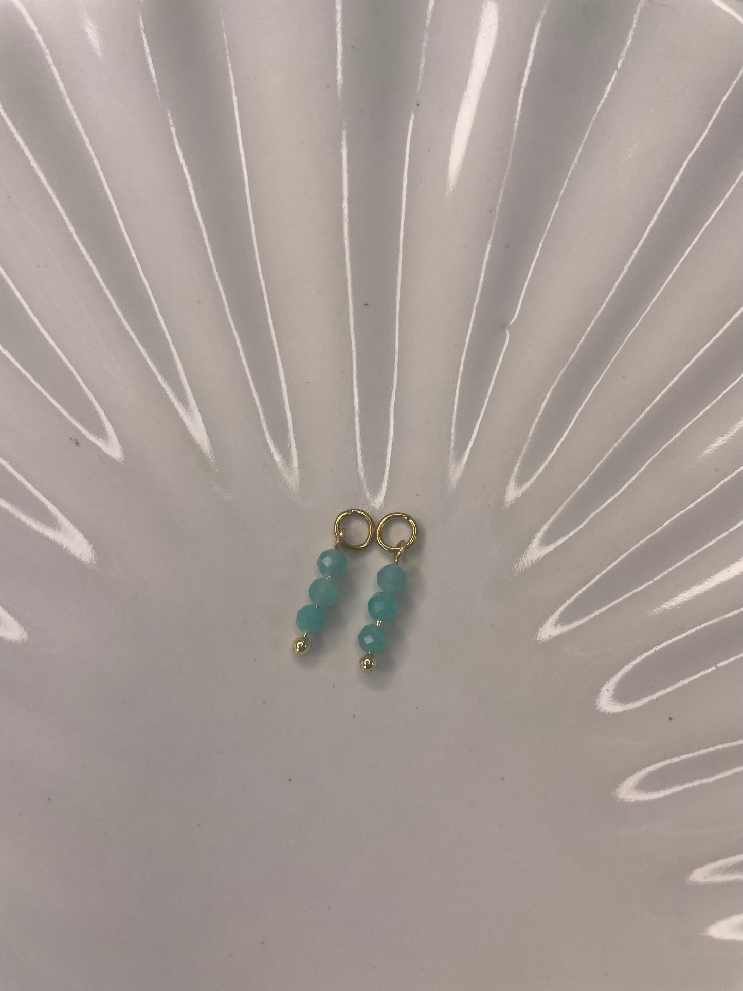 Amazonite stone bead charms