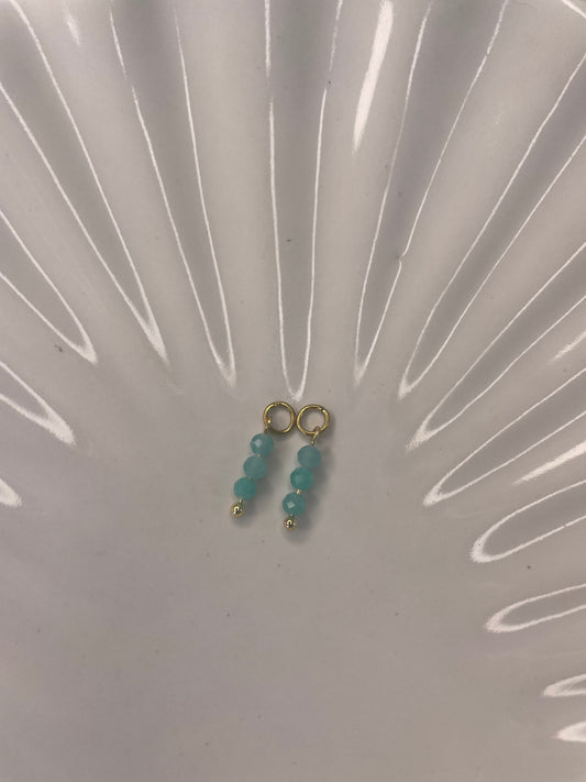 Amazonite stone bead charms